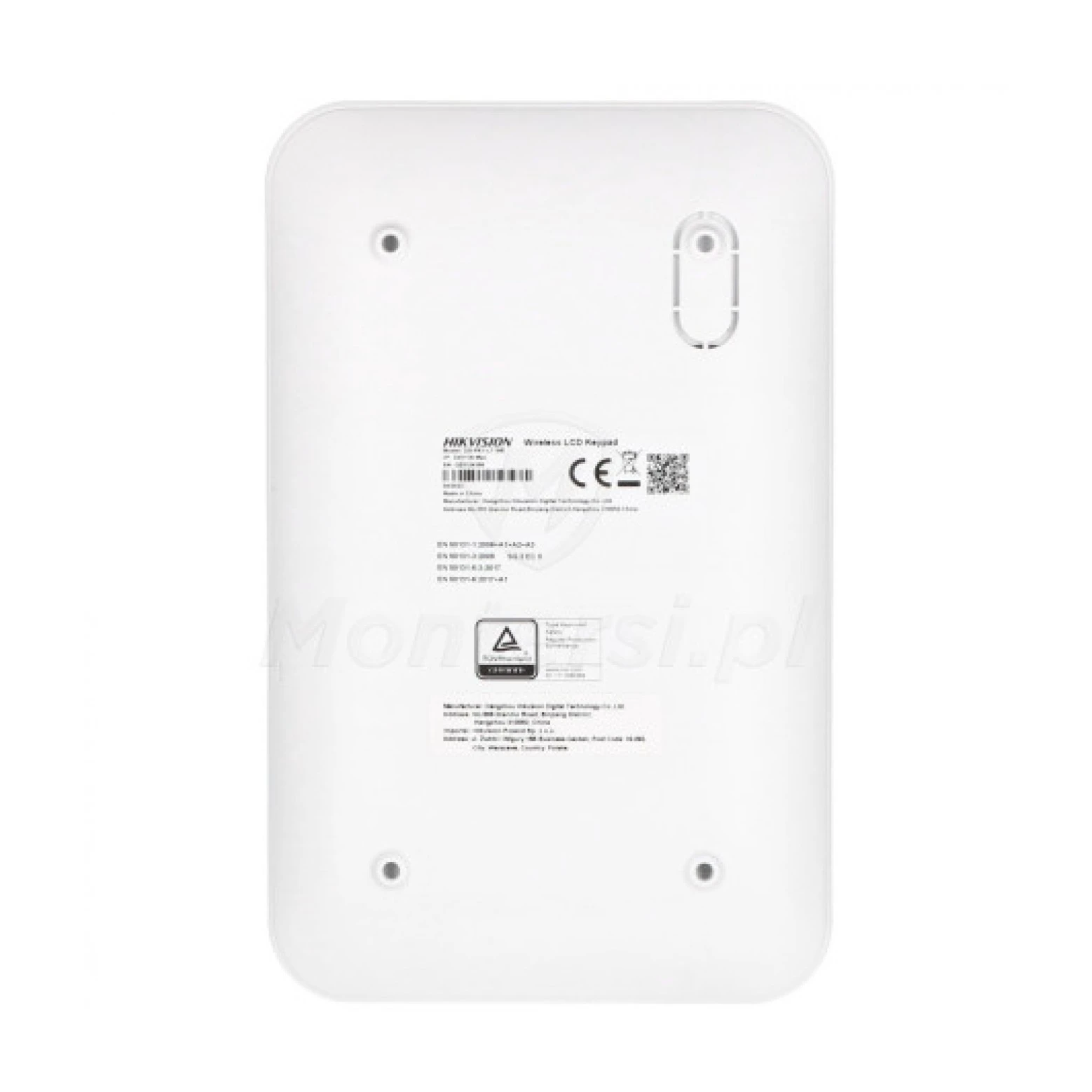 Hikvision DS-PK1-LT-WE Teclado LCD sem fios com função de etiqueta Branco