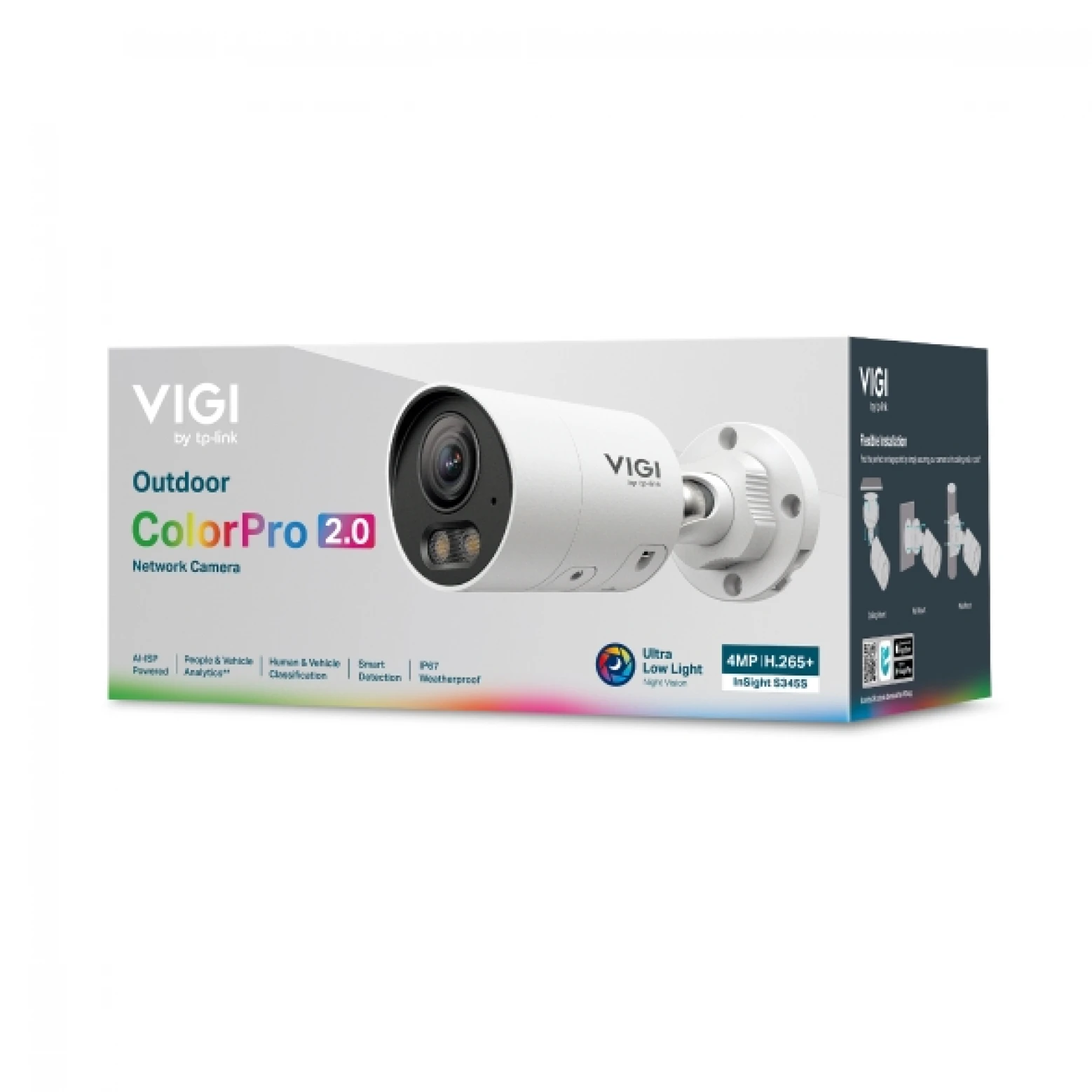 VIGI da TP-Link - InSight S345S - 4 MP - ColorPro 2.0 - IA - Bullet - IP - Branco