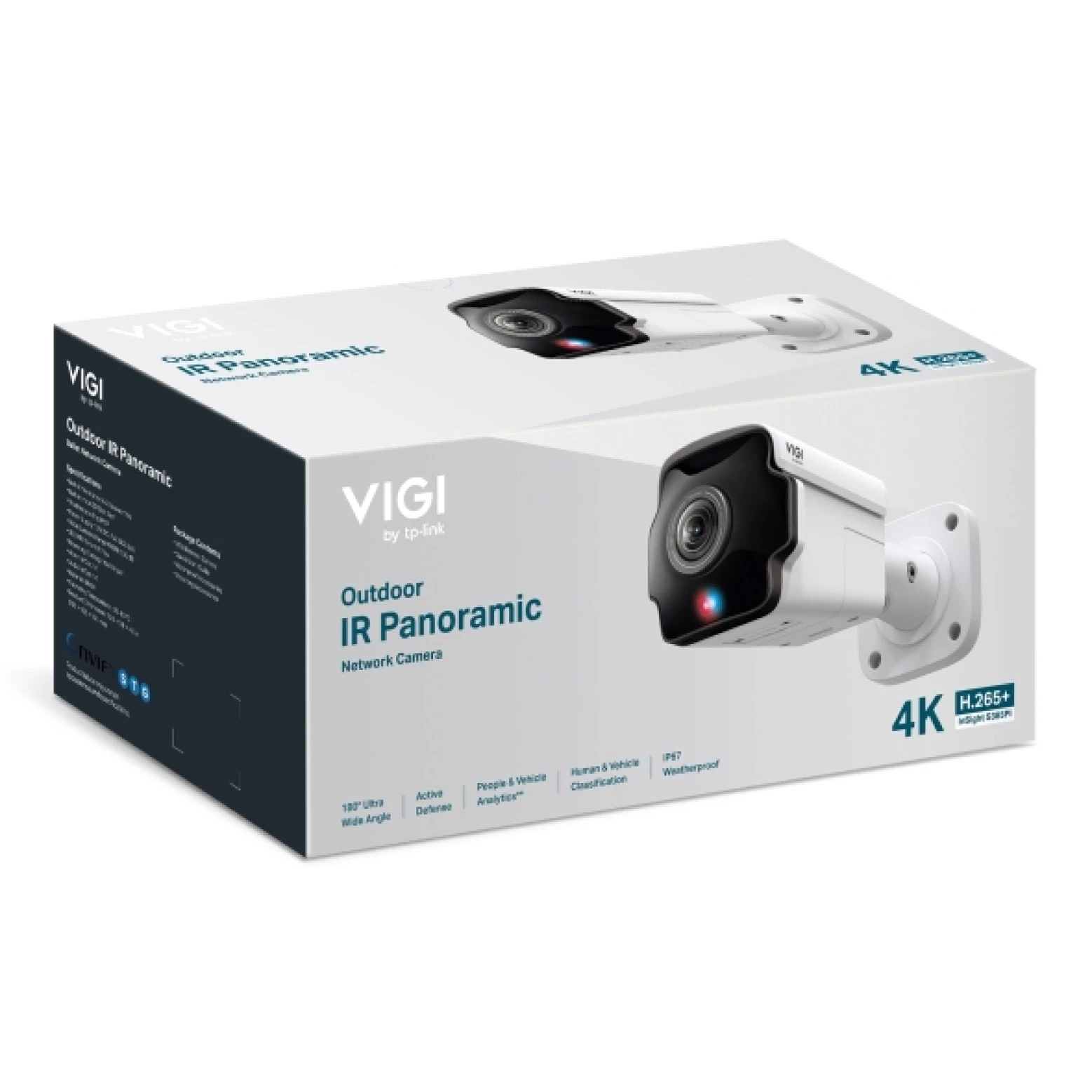 VIGI By TP-link - InSight S385PI - 8 MP - IR - Panorâmica - IA - Torre - com dissuasão ativa - Branca