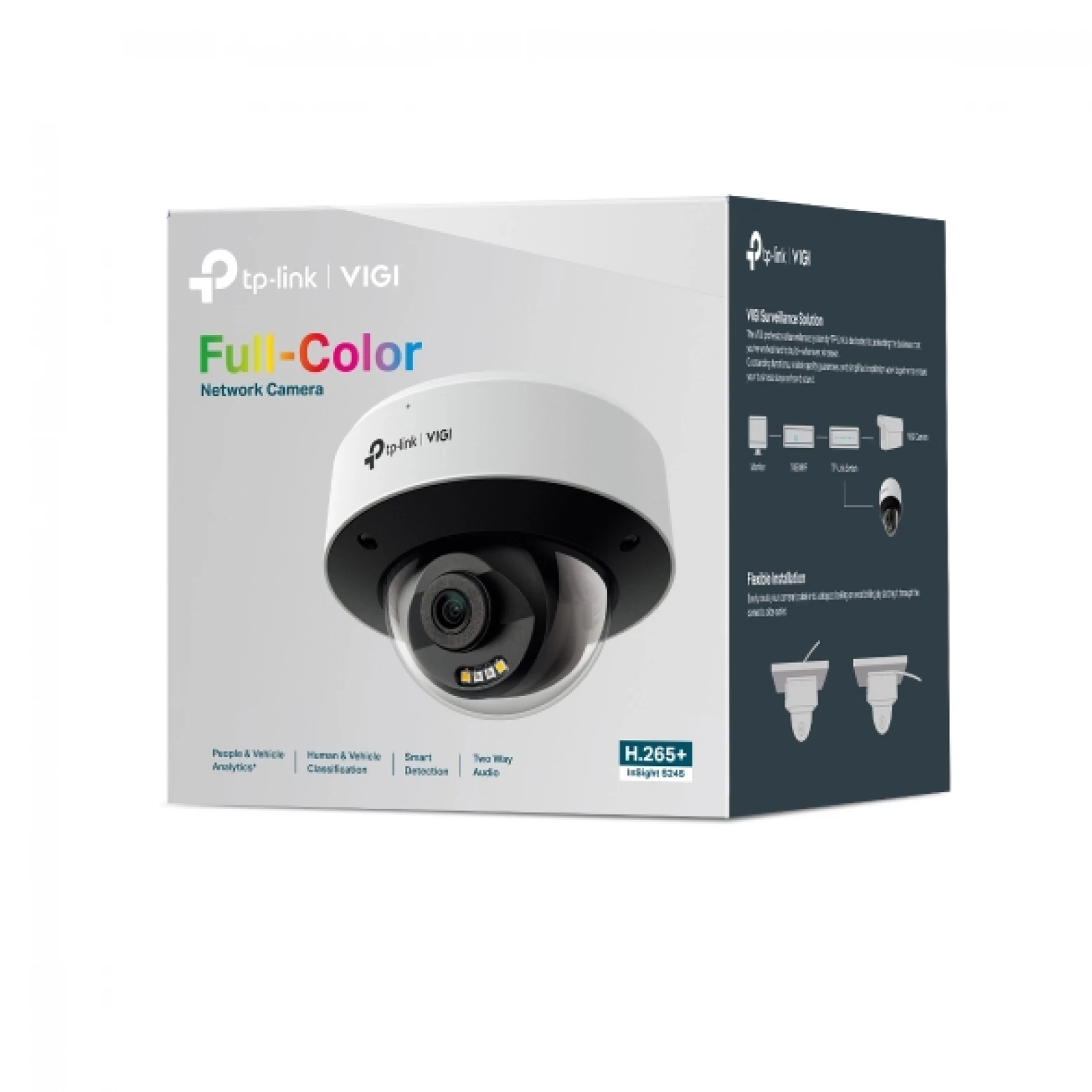 VIGI By TP-link - InSight S245 - 4 MP - ColorPro 2.0 - IA - Torre - com dissuasão ativa - Branco