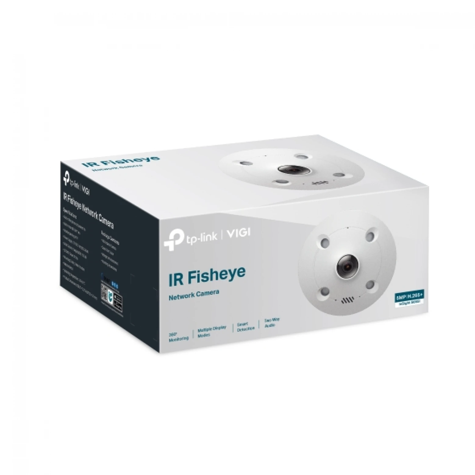 VIGI By TP-link - InSight S655I - 5 MP - 360 graus - IR - IA - FishEye - Câmara - Branco