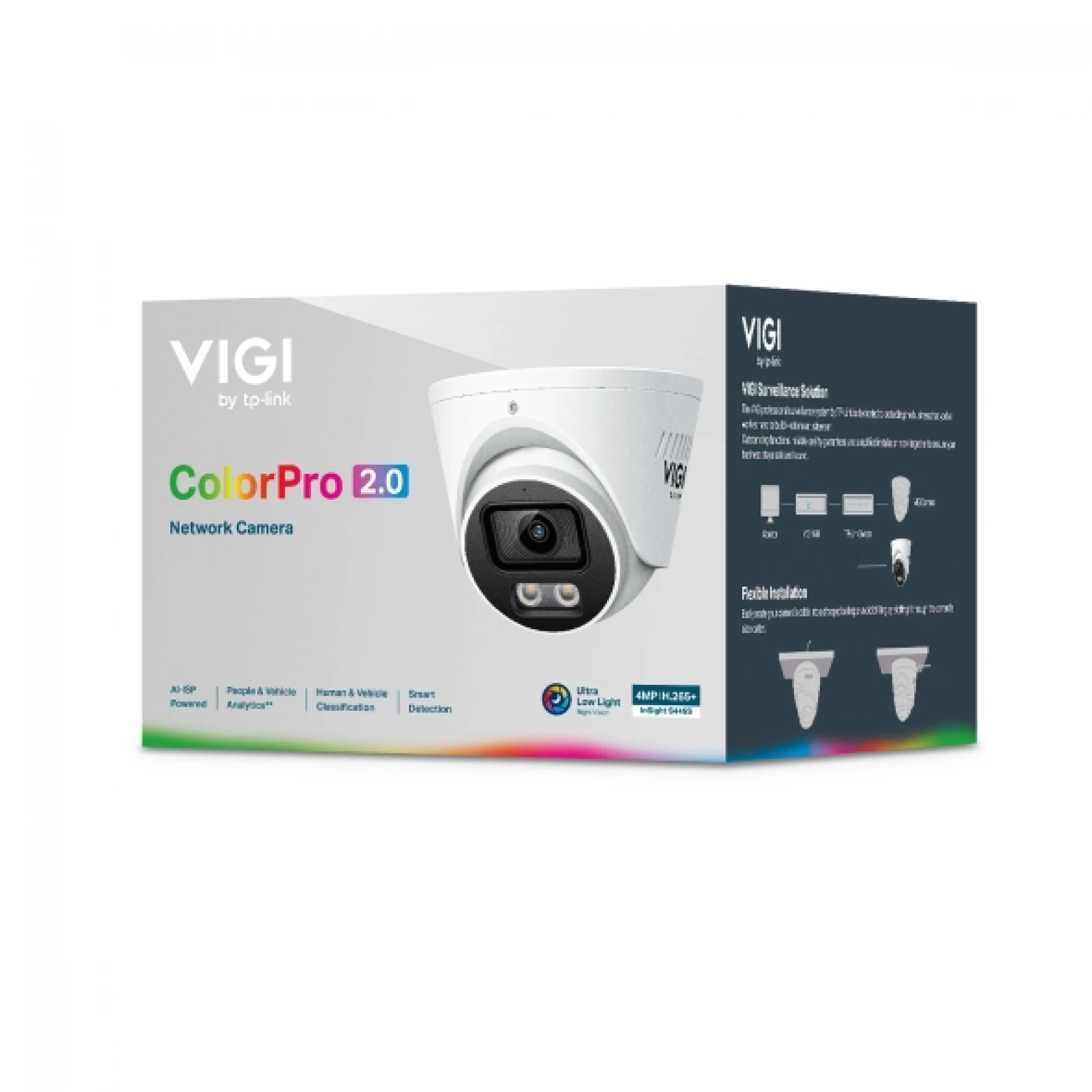 VIGI By TP-link - InSight S445S - 4 MP - ColorPro 2.0 - IA - Torre - com dissuasão ativa - Branco